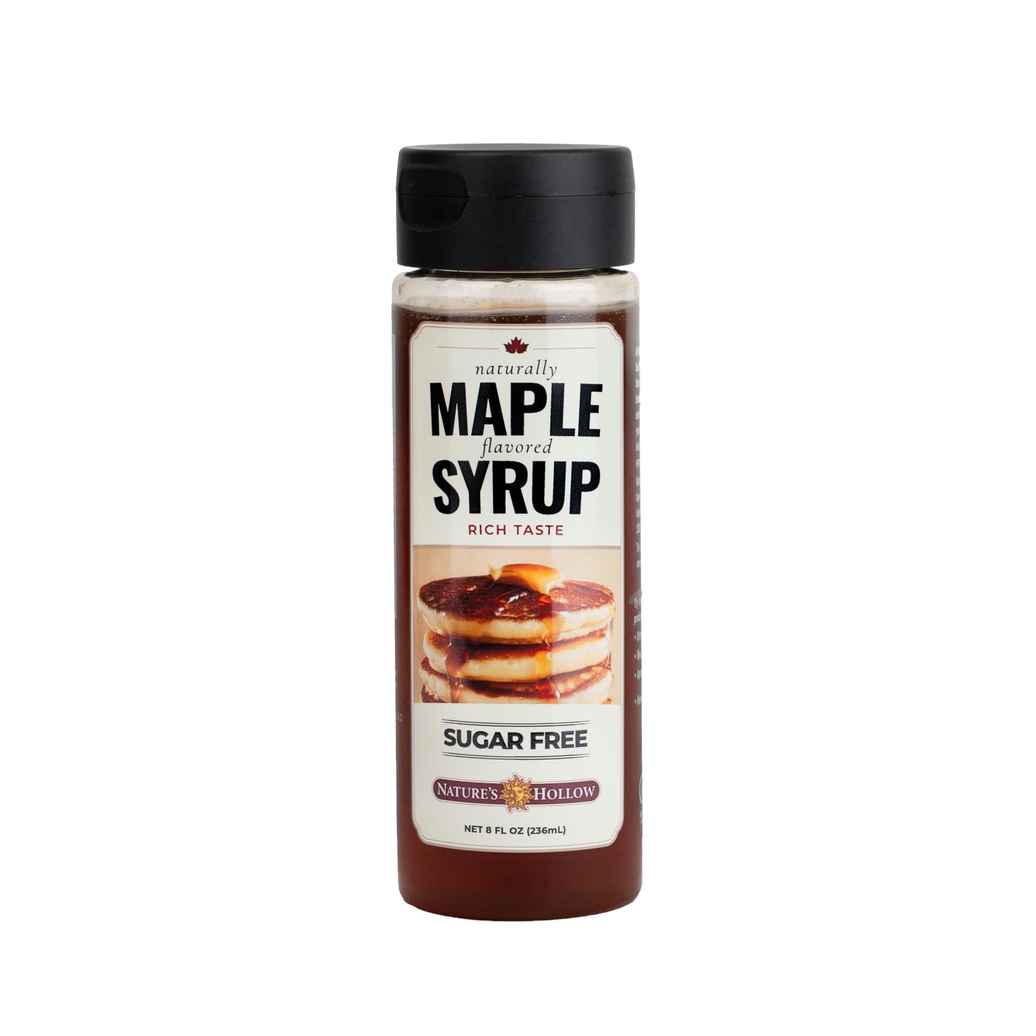 Nature’s Hollow Sugar Free Maple Syrup - Keto Friendly, 0 Net Carbs, Low Calorie Pancake & Waffle Syrup, No Sugar Added, Gluten Free, Maple Syrup