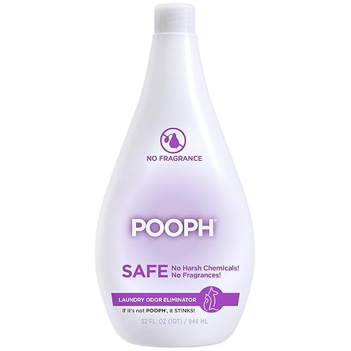 POOPH® Laundry - 32oz Bottle (16 Loads) - Eliminates The Toughest Odors in a One Wash - With No Fragrances. Just Add 2oz With Laundry Detergent - No