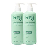 FREY Concentrated Liquid Laundry Detergent | Formulated for Sensitive Skin & HE Washers | Removes Stains Effectively | 50 Loads per Bottle (2-pack