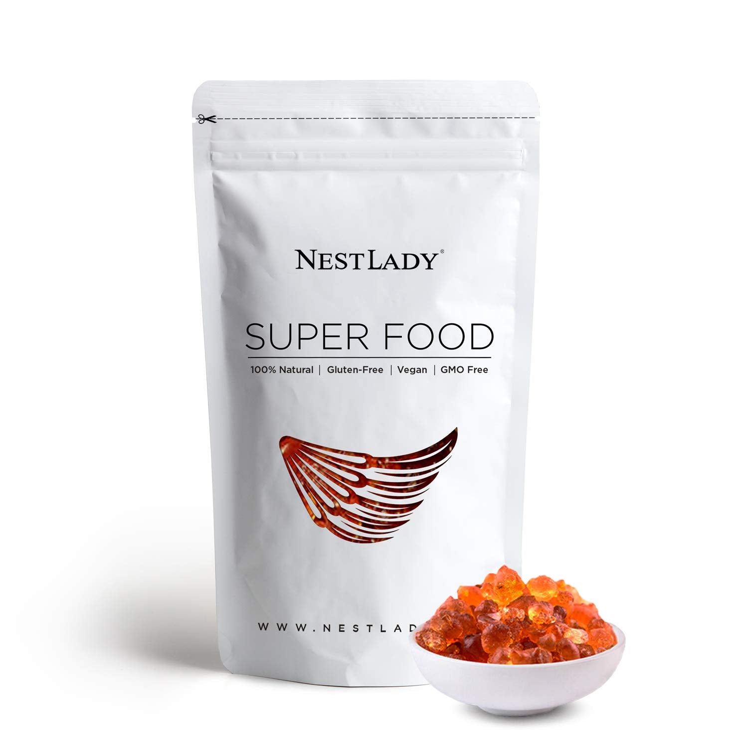 NESTLADY Natural Wild Peach Gum (??) - Edible Peach Blossom Tears, 100% Natural, Food Additives Free,????, Collagen-Boosting Resin for Skin & Health