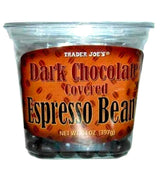 Trader Joes Dark Chocolate Covered Espresso Beans Bulk Pack of 4 Containers - 14 oz Per Container - 56 oz total