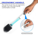 REDANT Toilet Brush and Holder Set, Silicone Toilet Bowl Brush/Cleaner Scrubber, Reusable Bathroom Cleaning Supplies with Cleaners Dispenser