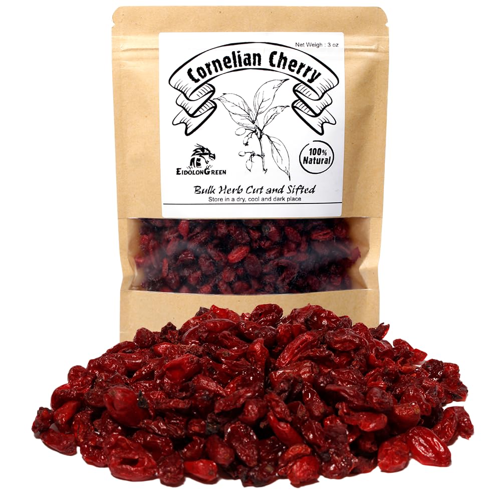 EidolonGreen [China Medicinal Herb] Cornelian Cherry (???, Shan Zhu Yu) Dried Bulk Herbs - 3 oz (88g)