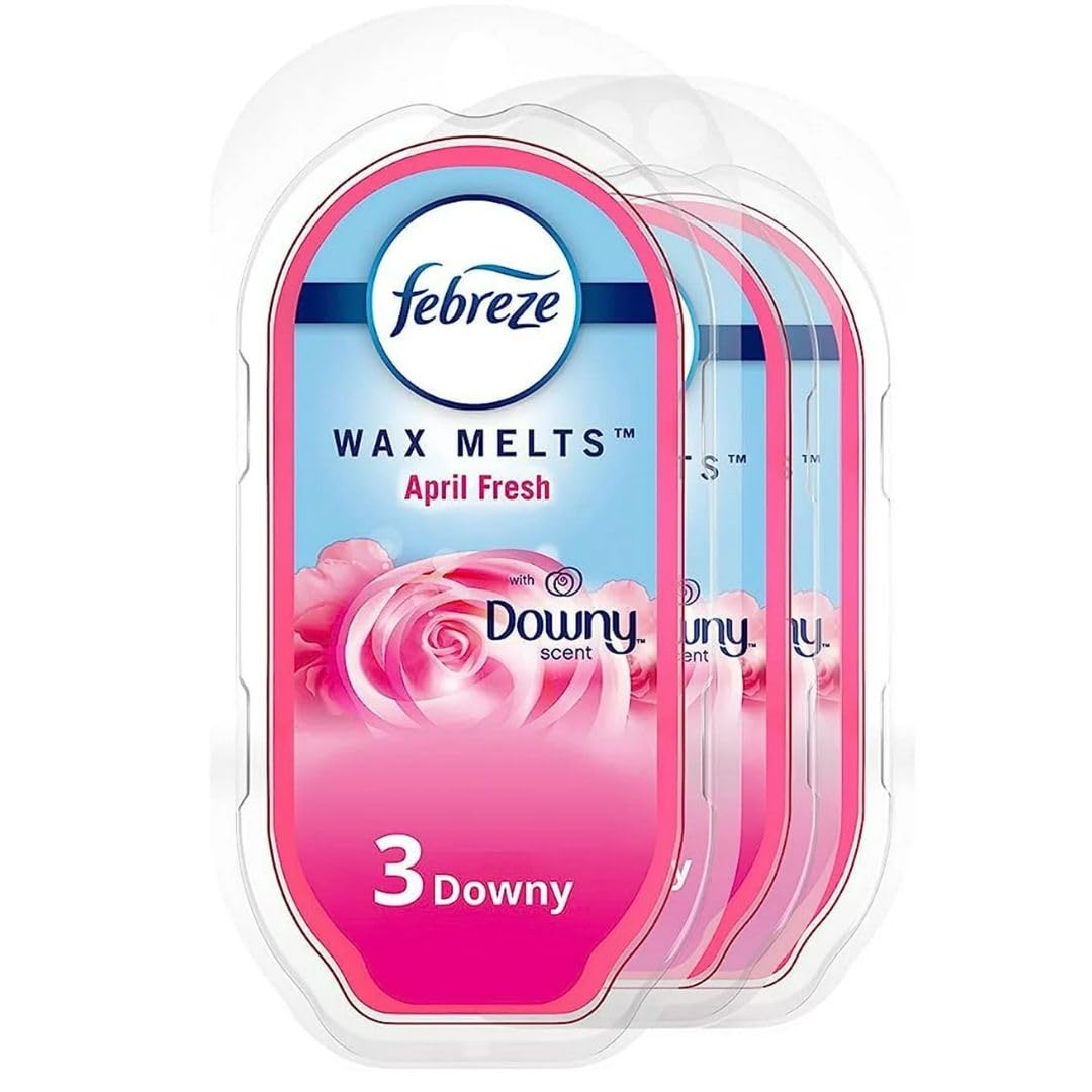 Febreze April Fresh Wax Melts, 3 Packs of 6 Wax Melt Warmer Cubes per Pack, Each pack is 2.5 OZ of Air Freshener