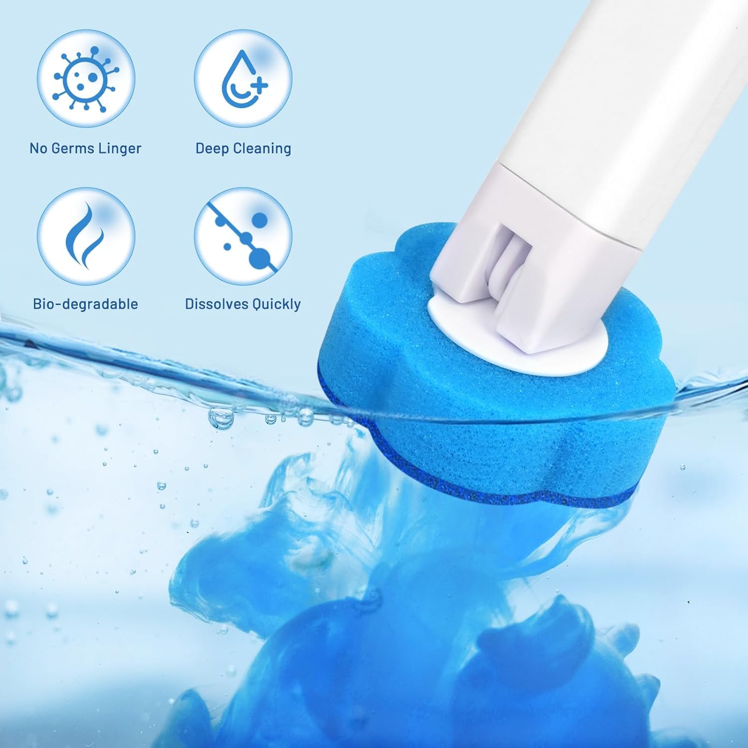 42 PCS Disposable Toilet Bowl Brush Refills, Disposable Toilet Brush Heads, Toilet Wand Disposable Refill Heads, Disposable Replacement Head (42Pcs