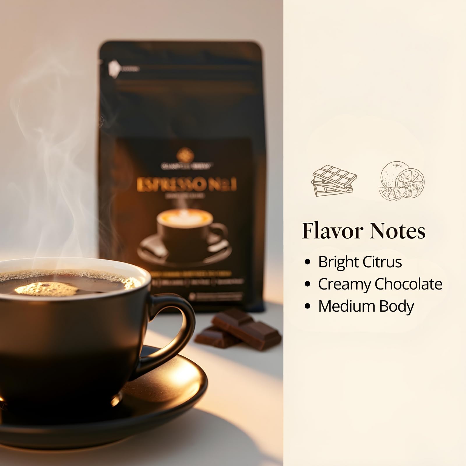 Quantum Brew Espresso No.1 - Freshly Roasted After You Order - High-Performance Espresso Blend, Whole Bean Coffee, 12oz