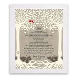 Lucky Tusk Two Trees, Intertwined, Temporary Madness, Roots Under Ground, Gift for Newlyweds, Custom Anniversary #1766,