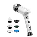 Electric Spin Scrubber, Cordless Household Cleaning Brush with 6 Replaceable Heads, 3 Speeds, LED Display, Lightweight Handheld Power Scrubber