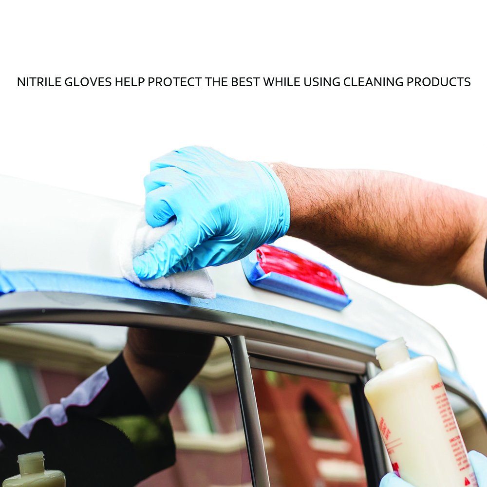 Disposable Gloves, 5 mil Thick, Tear Resistant, Latex Free, Nitrile, Powder Free, Large, 100 Count