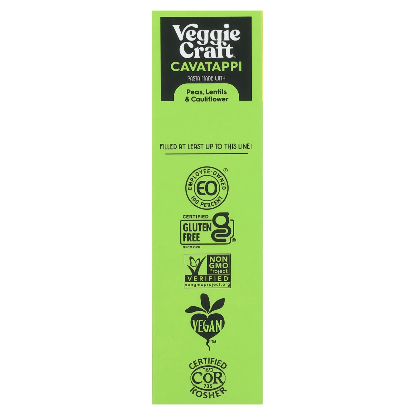 Veggiecraft Farms Cavatappi Pasta - Gluten Free Cavatappi, High Protein Plant Based Noodles with Pea, Lentil, and Cauliflower Flour, High Fiber
