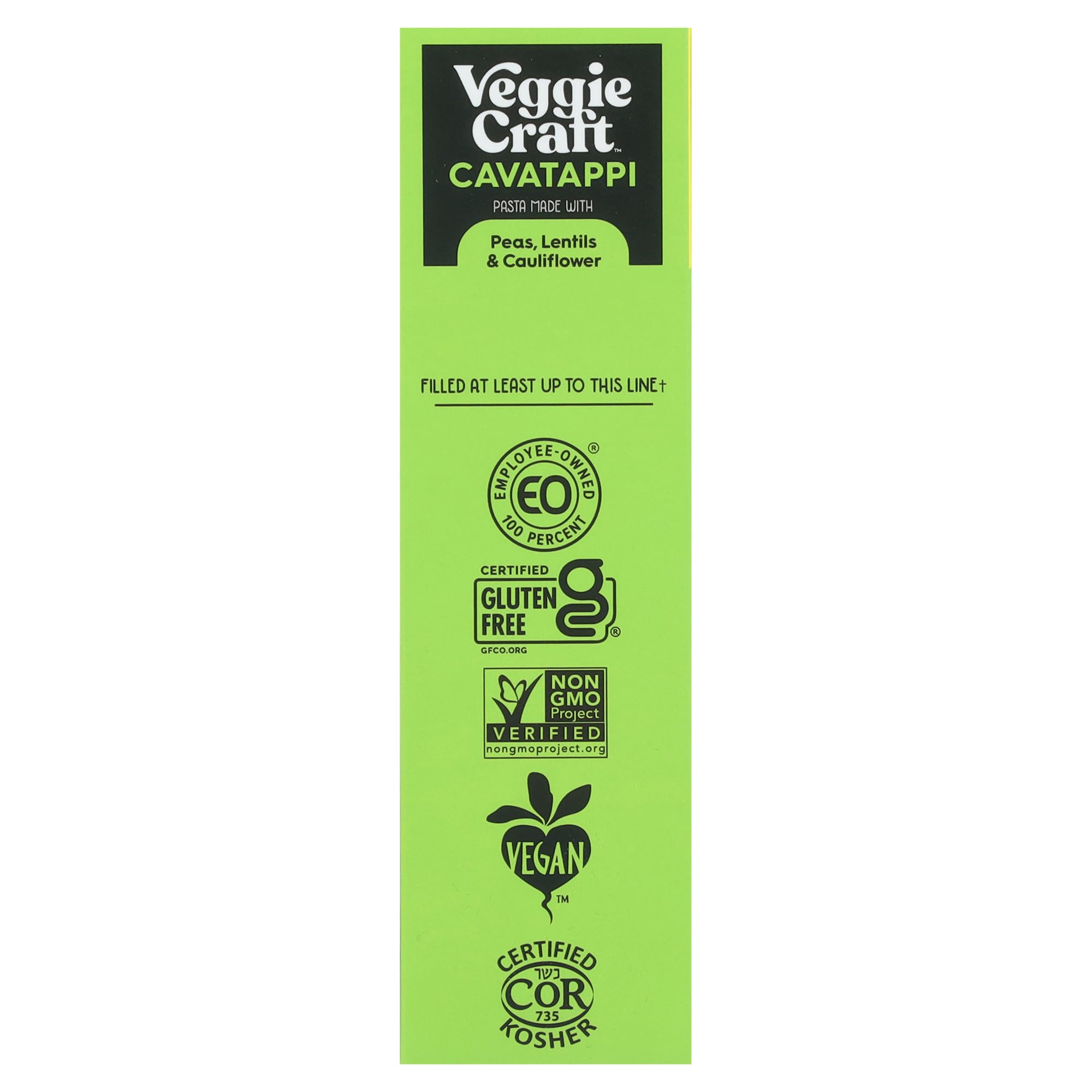 Veggiecraft Farms Cavatappi Pasta - Gluten Free Cavatappi, High Protein Plant Based Noodles with Pea, Lentil, and Cauliflower Flour, High Fiber