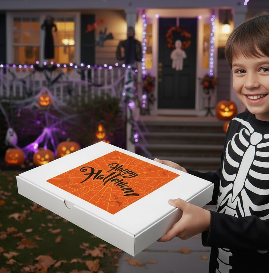 Halloween Cookies 12 Pack Gift Basket | INDIVIDUALLY WRAPPED Decorated Sugar Cookies Treats | Pumpkin Ghosts Scary | Peanut & Nut Free