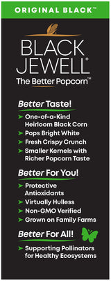 Black Jewell Unpopped Popcorn Kernels, Original Black, 28.35oz (Pack of 2)