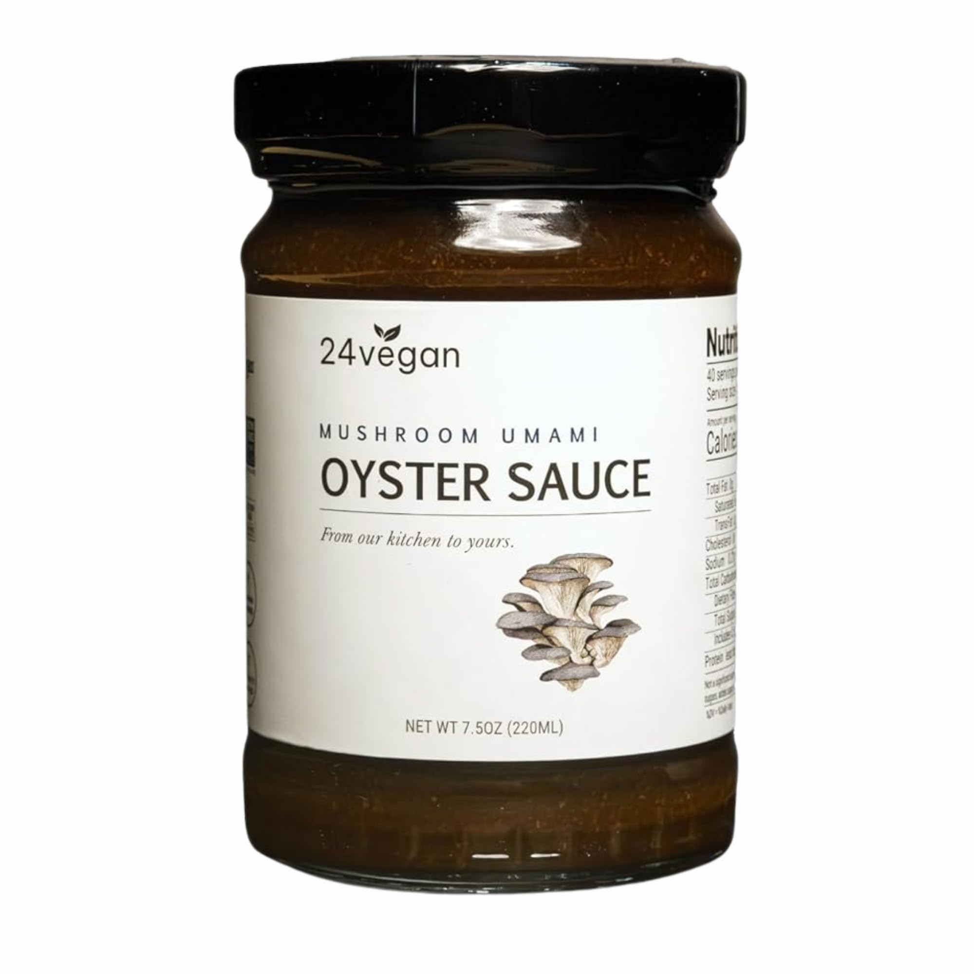 24Vegan - Vegan Oyster Sauce, Gluten Free, NON-GMO Oyster Mushroom Umami Sauce - Low Sugar, No MSG Added, All Natural Vegetarian Oyster Sauce (7.5oz)