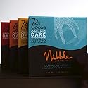 Nibble Chocolate Four Bar Flight Gift 72% | 4 bars pack | Certified Organic | Vegan | 2 Ingredients | Gluten & Soy Free |