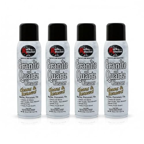 Rock Doctor Granite & Quartz Cleaner Spray 18 oz. Can, Cleans Tile, Marble, Kitchen Countertop, and Natural Stone Surfaces, Streak-Free Shine - Pack