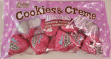 Palmer Cookies & Creme Hearts, white chocolate with cookie bits Valentines 4.5oz bag