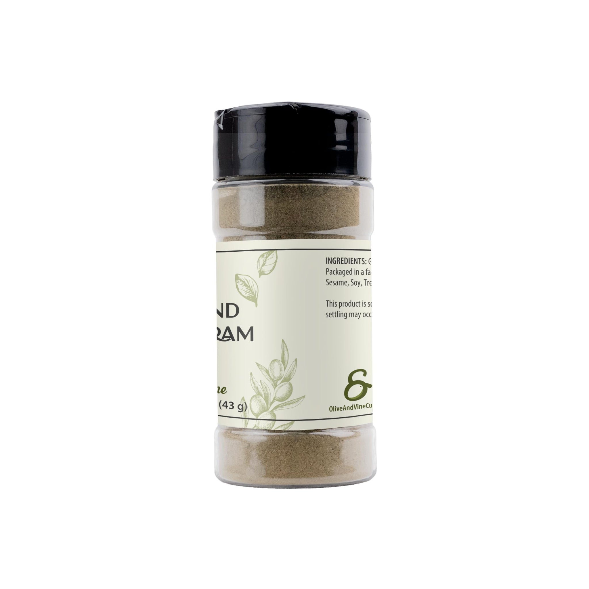 Olive & Vine Ground Marjoram, Earthy & Sweet, Seasoning for Soups, Stews, and Roasts, With Rich Tradition, Authentic Taste, For Global Recipes (1.52
