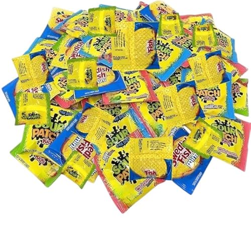 Bulk Gummy Candy Assortment - 1.5-Lbs Sour Patch Original, Tropical, Zombie and Watermelon, and Gummy Candy Minis - Sweet and Sour Soft Candy Party