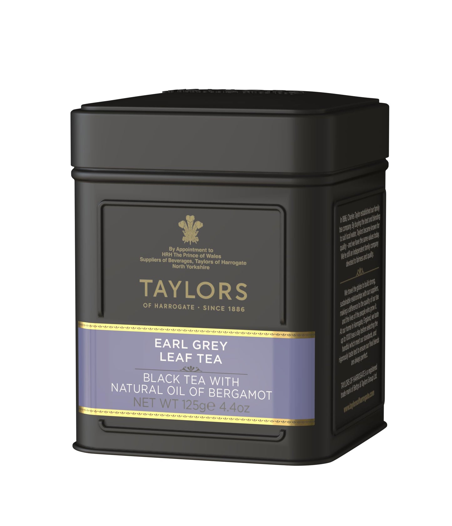Taylors of Harrogate Earl Grey, Loose Leaf, 4.41 Ounce Tin Caddy (Pack of 1), Fragrant, Delicate & Light, Caffeinated, Premium Whole Leaf Tea
