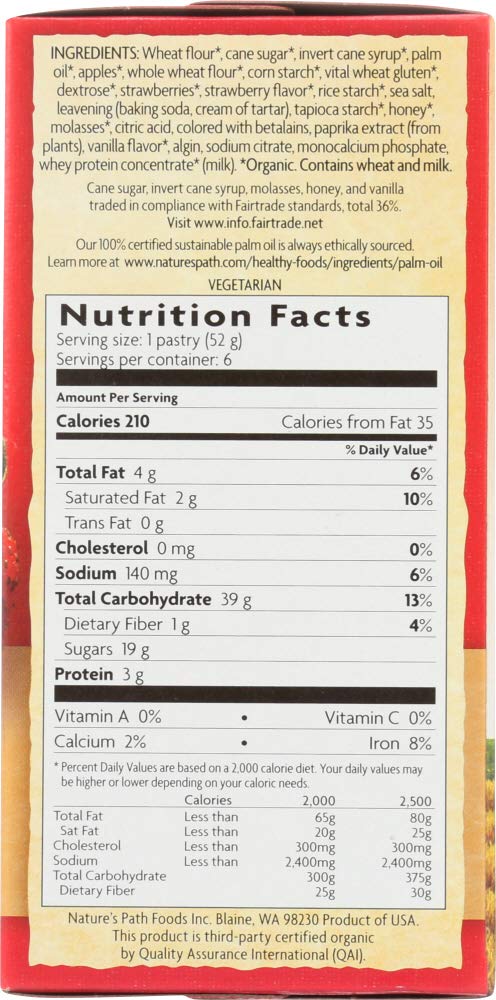 Nature's Path, Organic Toaster Pastries, Strawberry Frosted, 6 ct by Nature's Path