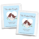 Tea Party Favors, Personalized Tea Bags, Tea Wedding Favors, Birds in Love (Set of 30)