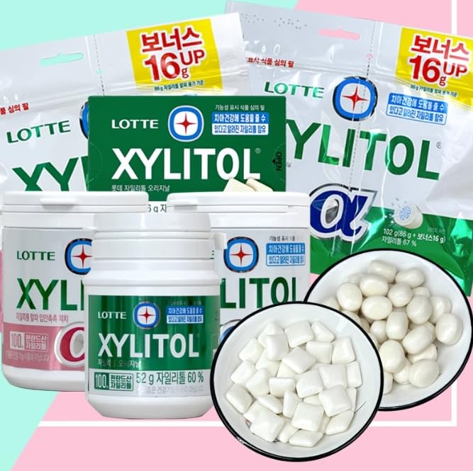 Korean Xylitol Chewing Gum?Intense Cool Mint Flavor for Fresh Breath, Perfect for Driving, Office & Casual Use, Imported Sugar-Free Gum, Long-Lasting