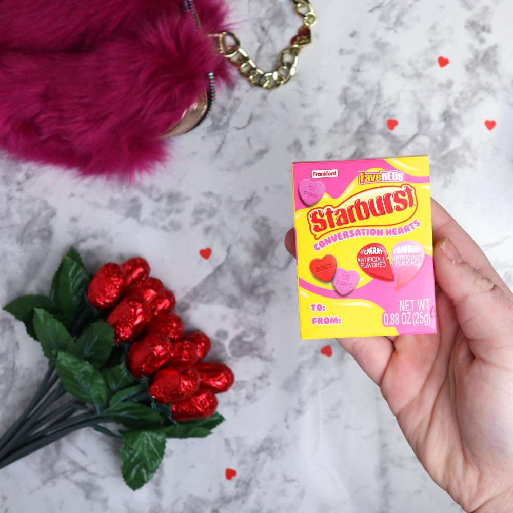 Starbursts Conversation Hearts, Classic Valentine's Day Candy, .88 Ounces Each (Pack of 4)