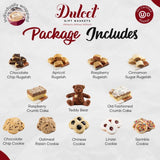 Dulcet Gift Baskets Happy Holiday Deluxe Bakery Mix of Assorted Cookies and Pastries with Decorative Teddy Bear for Women, Friend, College, Couples