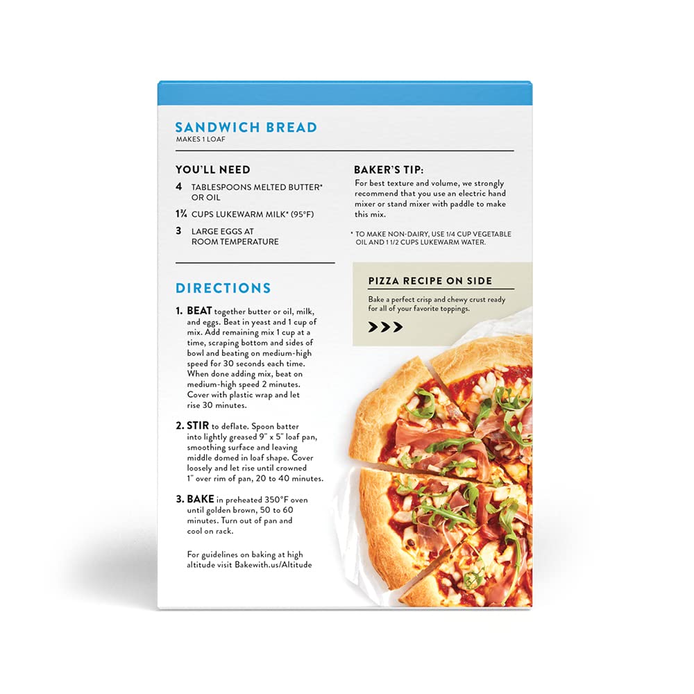 King Arthur, Gluten-Free Bread and Pizza Mix, Gluten-Free, Non-GMO Project Verified, Certified Kosher, 18.25 Ounces