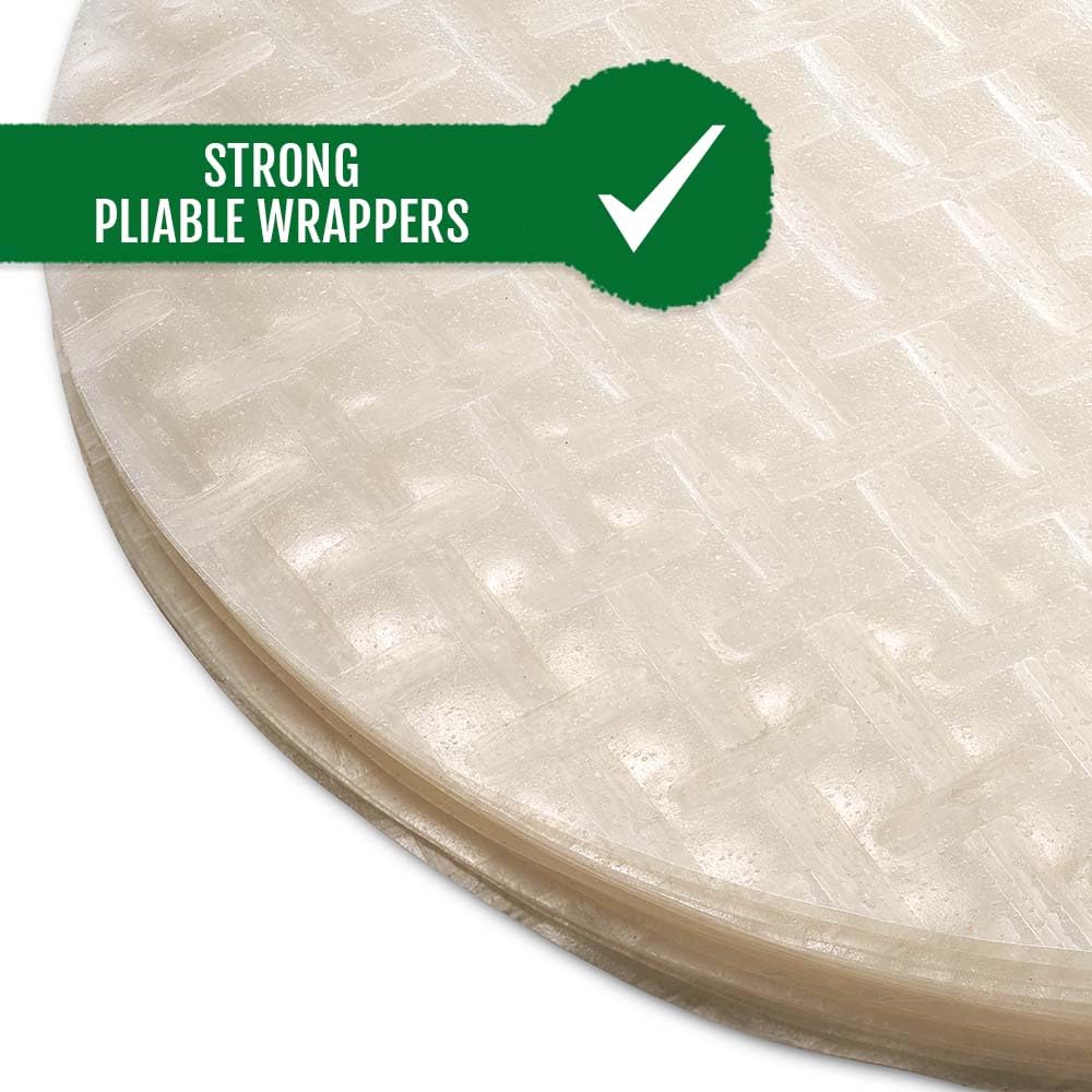 Best of Thailand [Round] White Rice Paper Wraps 1 Pack | Perfect for Fresh Spring Rolls & Dumplings | Non-GMO, Gluten-Free, Vegan & Paleo | Kosher