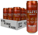 Alive Energy ORIGINAL Guayusa Tea Clean Energy Drink with Antioxidants, Original, 12 fl oz, 150mg Caffeine