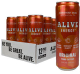 Alive Energy ORIGINAL Guayusa Tea Clean Energy Drink with Antioxidants, Original, 12 fl oz, 150mg Caffeine