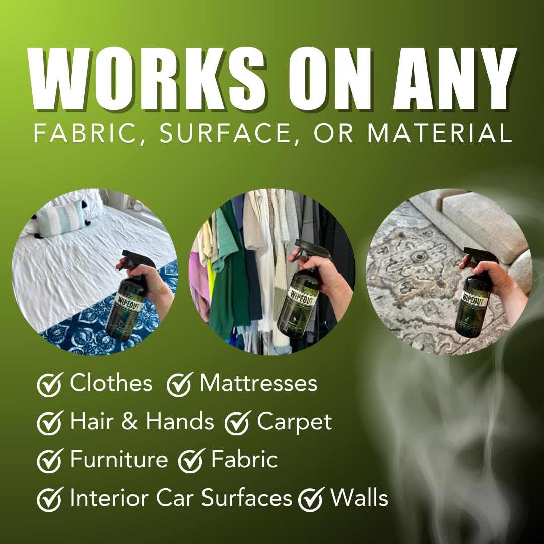 Chronic Wipeout Smoke Smell Eliminator for Home, Cars, Hands, Hair, Clothes, & More | Smoke Odor Eliminating Spray for All Kinds of Strong Smoke |