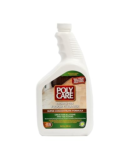 PolyCare Stone & Tile Floor Cleaner Super Concentrate - 32 Fl Oz - Fresh- Dilute Concentrate with Water for Spray Mops and Spray Bottles