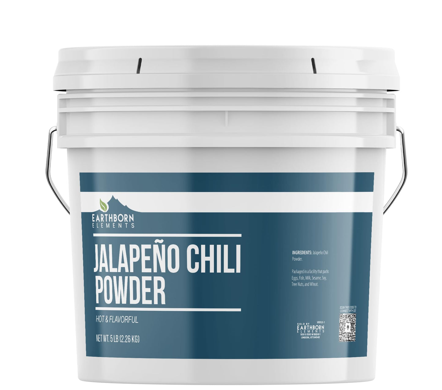 Earthborn Elements Jalapeño Chile Powder 1 Gallon Bucket, Hot & Flavorful, Bulk Size