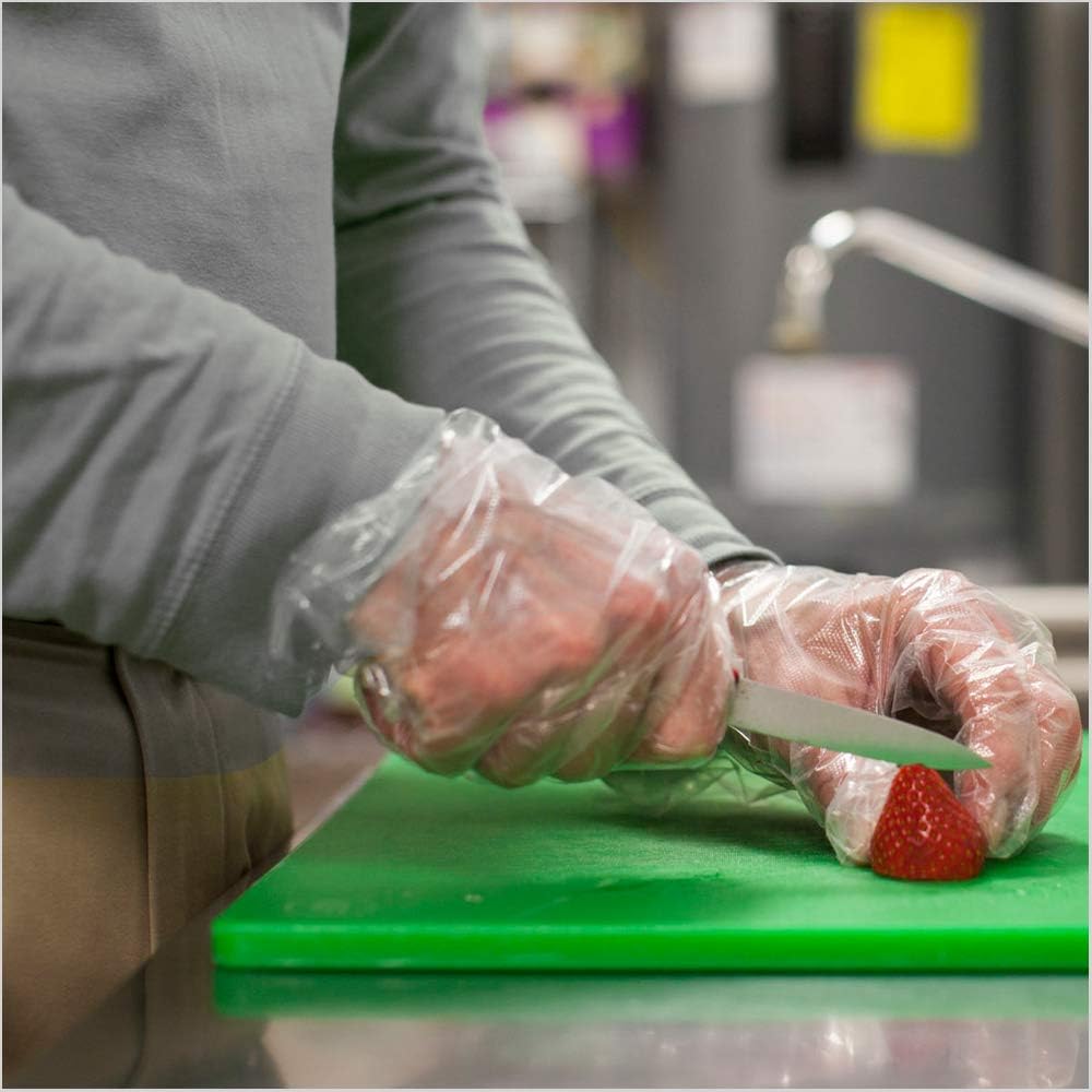 TRONEX Embossed Poly Disposable Gloves Plastic Food Safe Gloves, Clear (Medium, 500, Count)