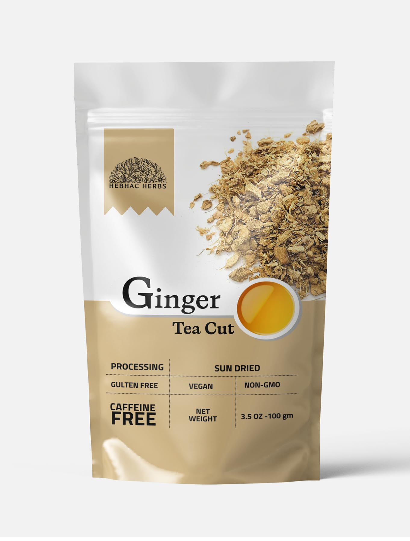 Ginger Tea Cut 100 g | Natural, Freshly Sliced Ginger Root for a Full-Flavored and Refreshing Experience | Perfect for Brewing Bold, Soothing Tea