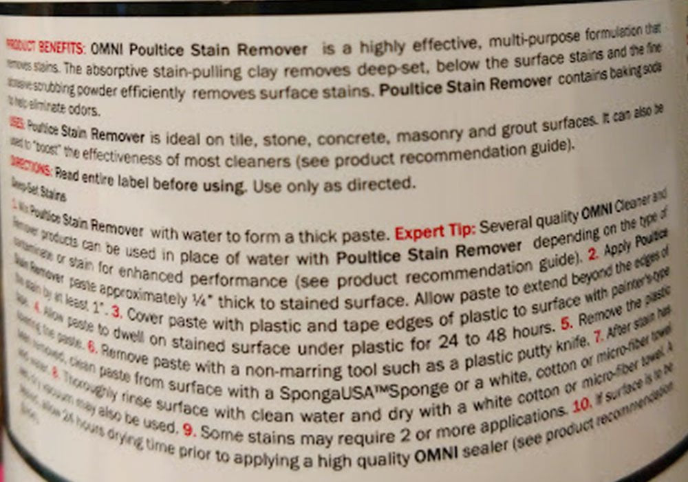 Omni Poultice Stain Remover 12 oz.