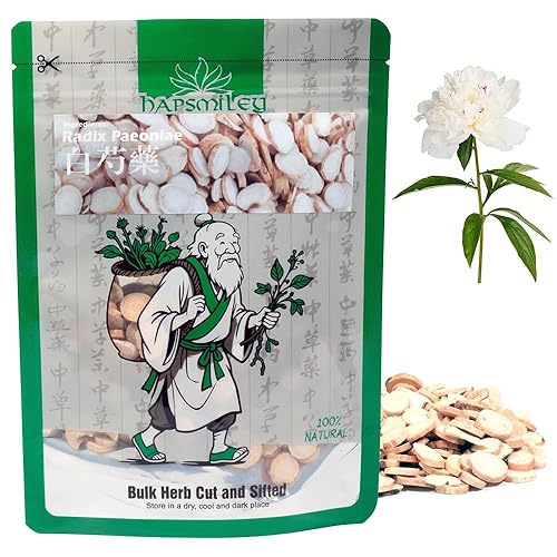 Hapsmiley White Peony Root (Paeonia lactiflora Pallas/Radix Paeoniae/Bai Shao/??/???) -100g (3.5oz) Dried Root - Pure Natural Herb