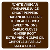 Queen Majesty COCOA GHOST HOT SAUCE 5oz - All Natural Habanero & Ghost Pepper Condiment with Chipotle - Vegan, Low-Carb, No Sugar, Kosher, Gluten