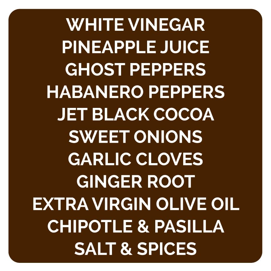 Queen Majesty COCOA GHOST HOT SAUCE 5oz - All Natural Habanero & Ghost Pepper Condiment with Chipotle - Vegan, Low-Carb, No Sugar, Kosher, Gluten
