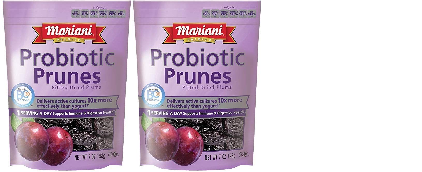 Probiotic Prunes - Two 6 oz Packages of Dried Prunes Plus Our Prunes Recipe Book - Great Value