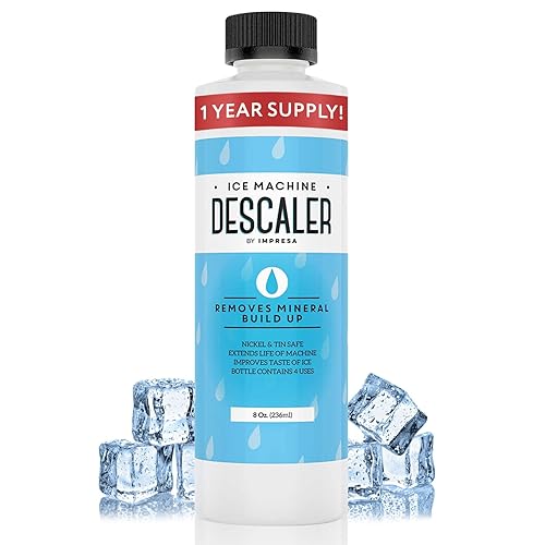 IMPRESA Ice Maker Cleaner & Descaler - 8 Fl Oz Scale Removal Liquid Descaler - Nickel-Safe Ice Machine Cleaner - Compatible with Scotsman, Manitowoc