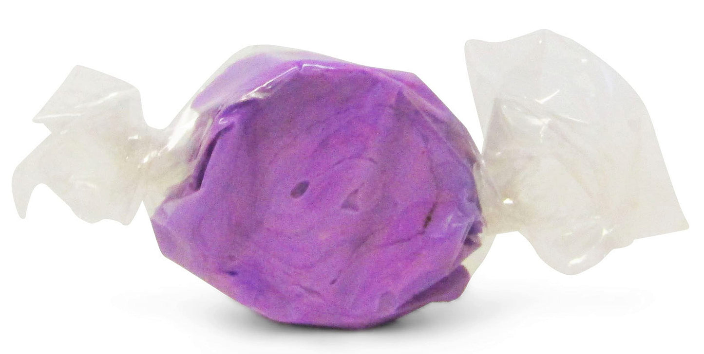 Grape Taffy Chews by It's Delish, 2 lbs Bulk Bag - Individually Wrapped Gourmet Soft Fluff Taffy - Great Candy for Purple Themed Parties, USA Made