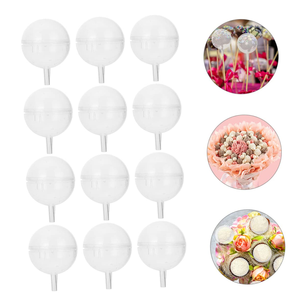 Hoement 50pcs Valentine's Day Chocolate Bouquet Supplies Chocolate Holders for Bouquets for Wrapping and Flower Shop Accessories