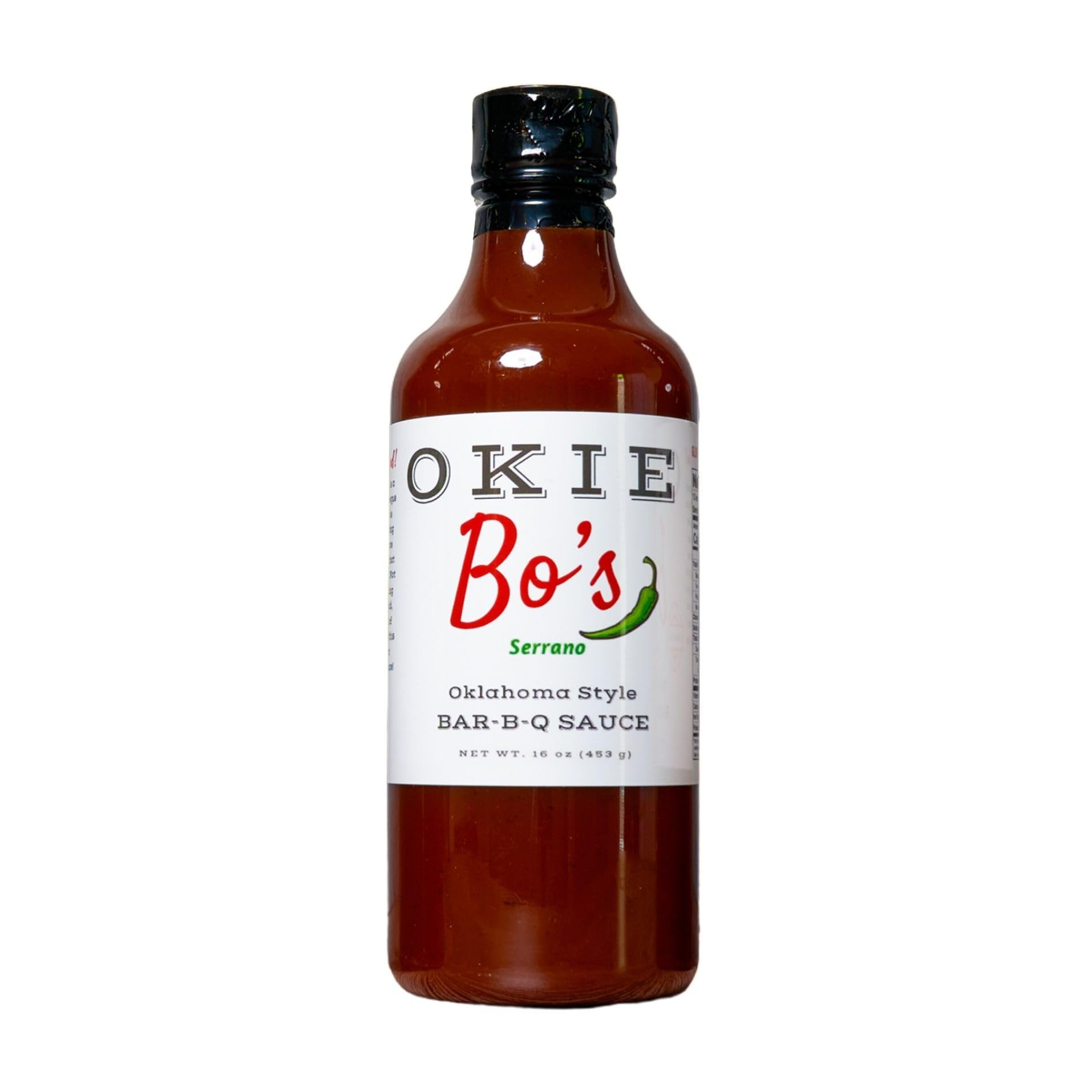 OkieBo's BBQ Sauce - Serrano, Oklahoma Style, Perfect Sauce for Creating Competition Style Ribs, Pork, Brisket, Salmon, Chicken and Much More