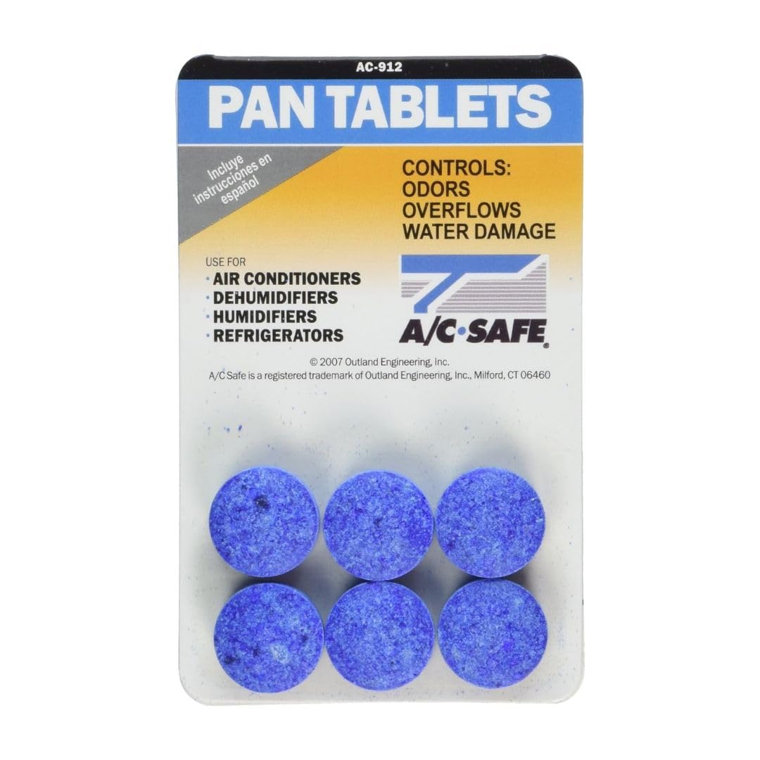 AC-Safe Air Conditioner Pan Cleaner Tablets - 6 Ct - Drain Pan for HVAC Drain Line - Condensate Line Maintenance Tablets - Unit Care Solution