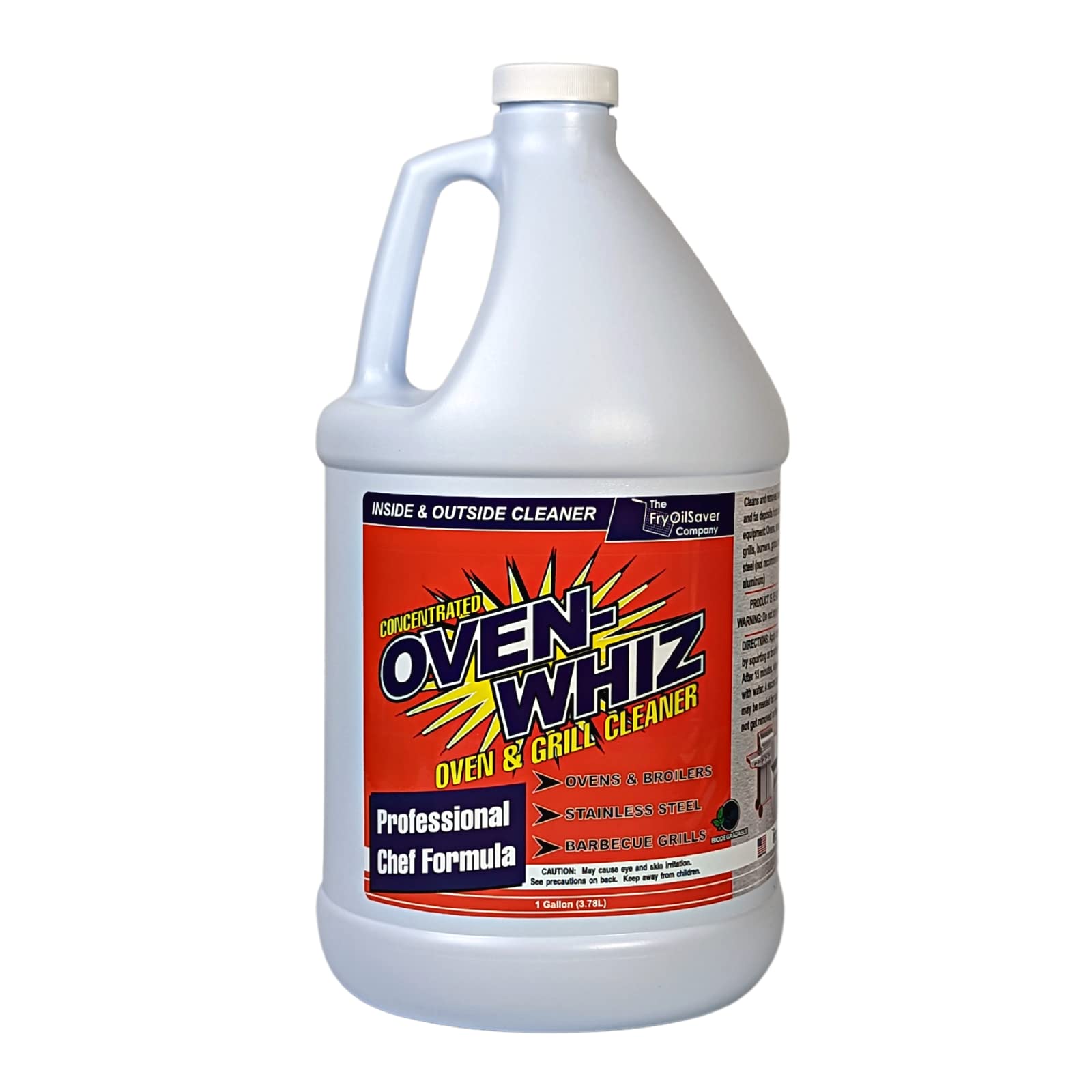 1 Gallon (128 Oz.) Oven-Whiz Oven & Grill Cleaner by FryOilSaver Co., Removes Tough Stains, Carbon, Grease & Food Burnt for BBQ Grills, Ovens, Grates