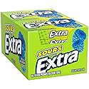 EXTRA SOURS Blue Raspberry Sugar Free Chewing Gum, Sour Candy Bulk Gum Packs, 15 Stick Pack, 10 Count